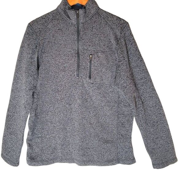 Woolrich Half Zip Knit Sweater Mens M Gray Blue Long Sleeve Mock Neck Pullover - Picture 1 of 13